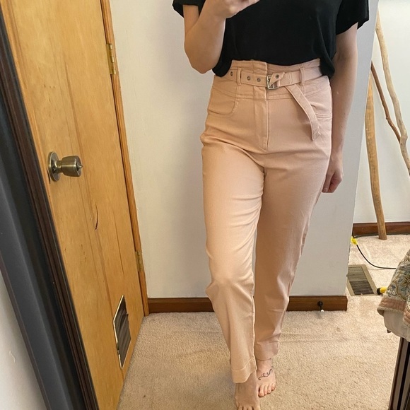 GAP High Waist Belted Blush Utility Khaki Pants - Picture 3 of 14